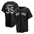B.Red Sox #35 Garrett Crochet Player Black Home Game Qdoa Stitched Jerseys