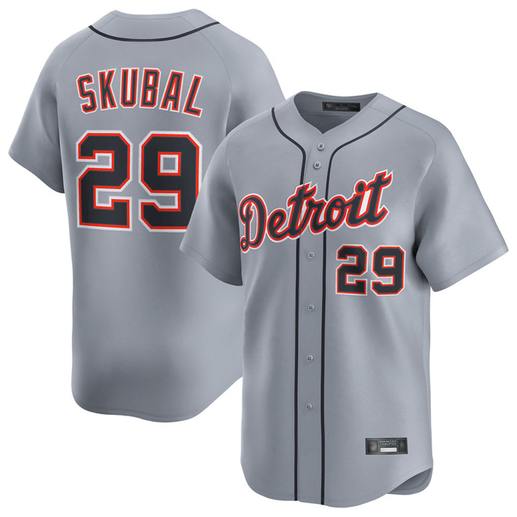D.Tigers #29 Tarik Skubal Player Gray Home Limited Qdoa Stitched Jerseys