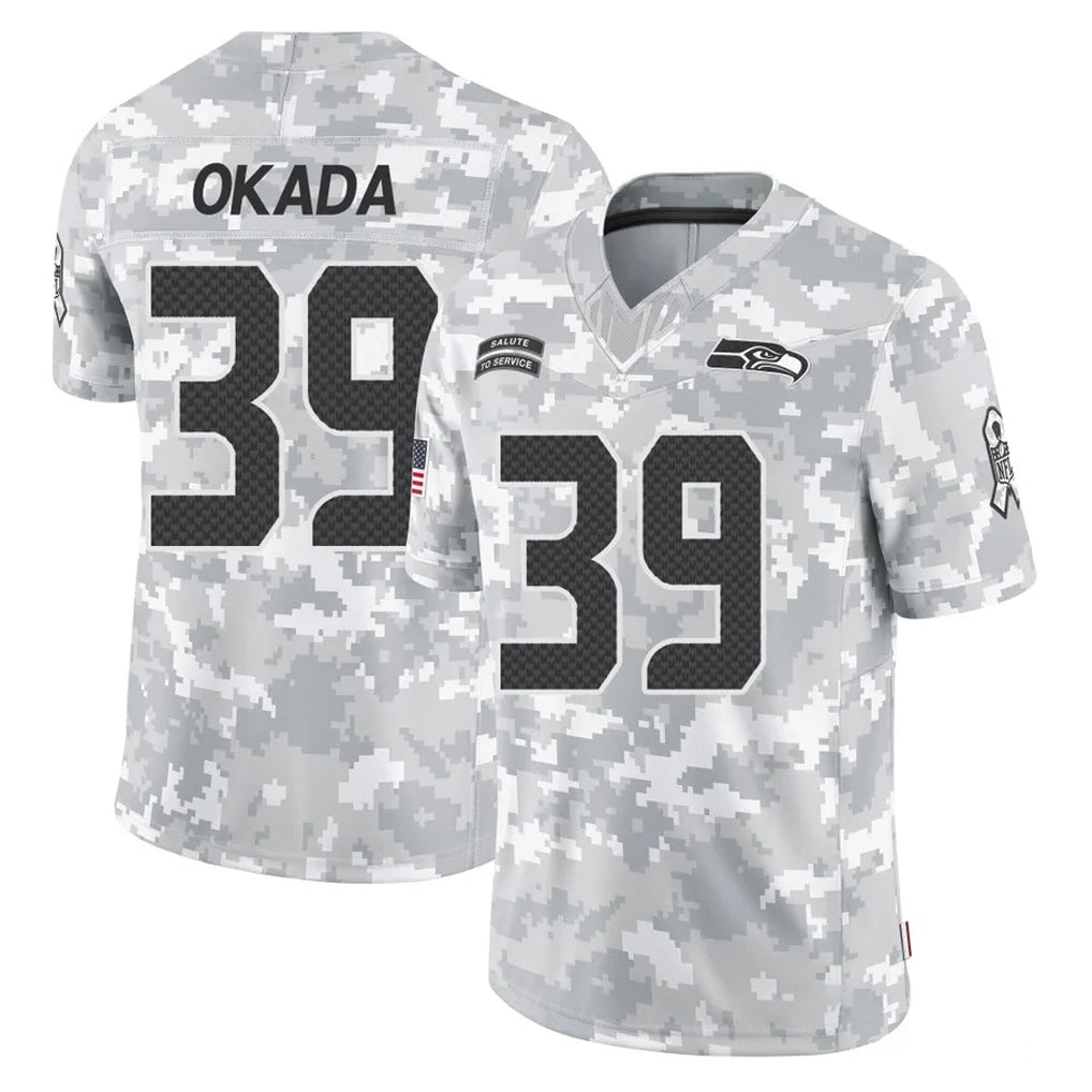S.Seahawks #39 Ty Okada Player Arctic Camo Limited Salute To Service Home Game Qdoa Stitched Jerseys
