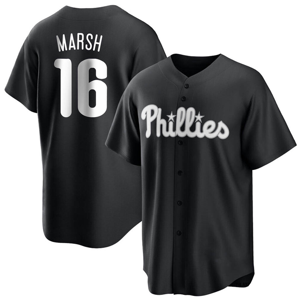 P.Phillies #16 Brandon Marsh Player Black Alt Fashion Home Game Qdoa Stitched Jerseys