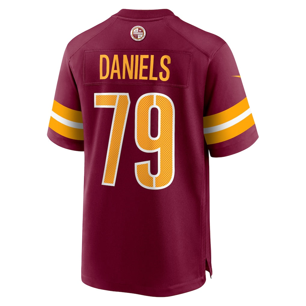 Qdoa W.Commanders #79 Braeden Daniels Burgundy Team Game Jersey