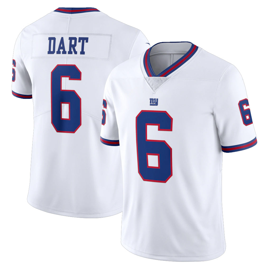 NY.Giants #6 Jaxson Dart Player White Color Rush Home Game Qdoa Stitched Jerseys