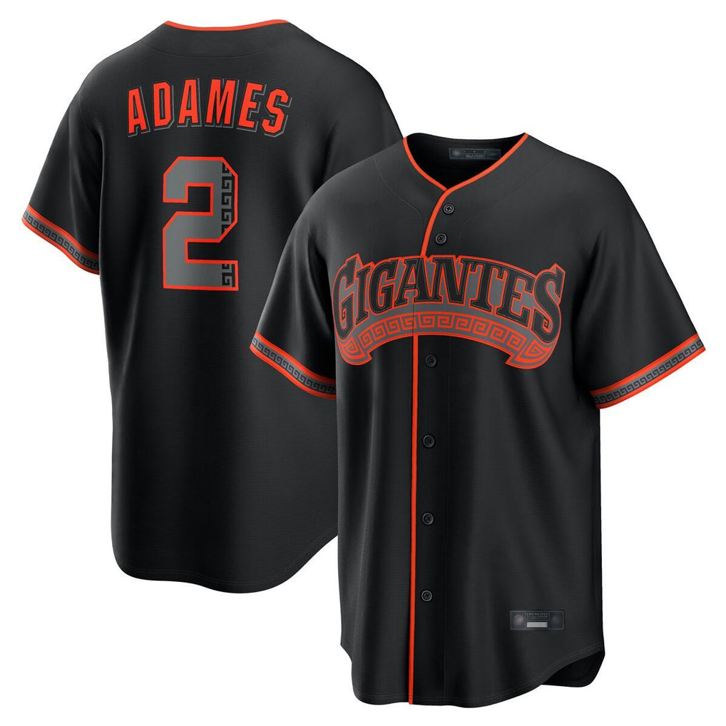 SF.Giants #2 Willy Adames Player Black Alternate Limited Qdoa Stitched Jerseys