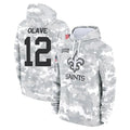 NO.Saints #12 Chris Olave Player Arctic Camo Salute to Service Pullover Hoodies Limited Game Qdoa Stitched Jerseys
