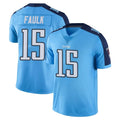 T.Titans #15 Keldric Faulk Player Light Blue Limited Color Rush Home Game Qdoa Stitched Jerseys