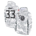 T.Titans #33 Cedric Gray Player Camo Arctic Salute to Service Pullover Hoodies Home Game Qdoa Stitched Jerseys