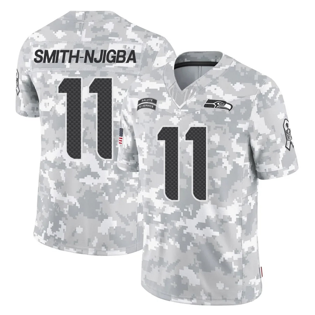 S.Seahawks #11 Jaxon Smith-Njigba Player Arctic Camo Limited Salute To Service Home Game Qdoa Stitched Jerseys