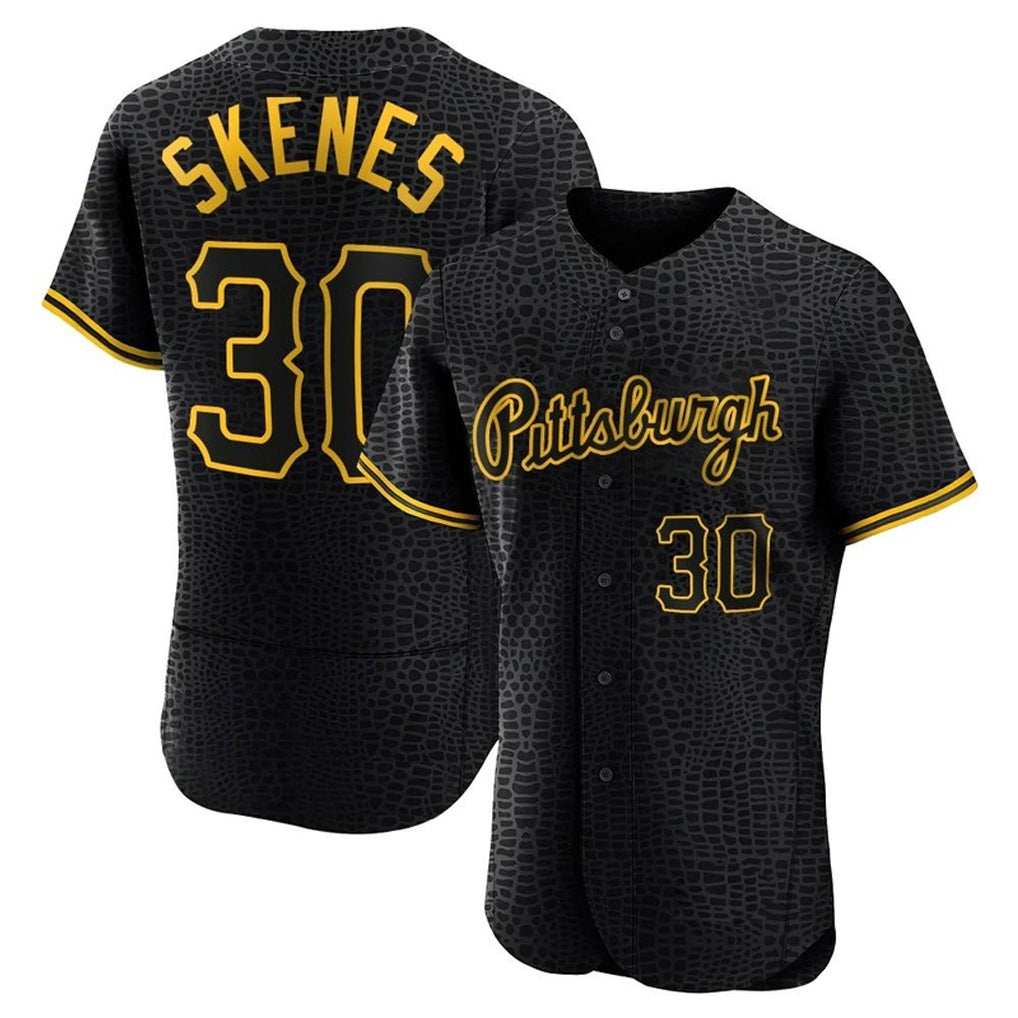 P.Pirates #30 Paul Skenes Player Black Snake Skin City Home Limited Elite Qdoa Stitched Jerseys