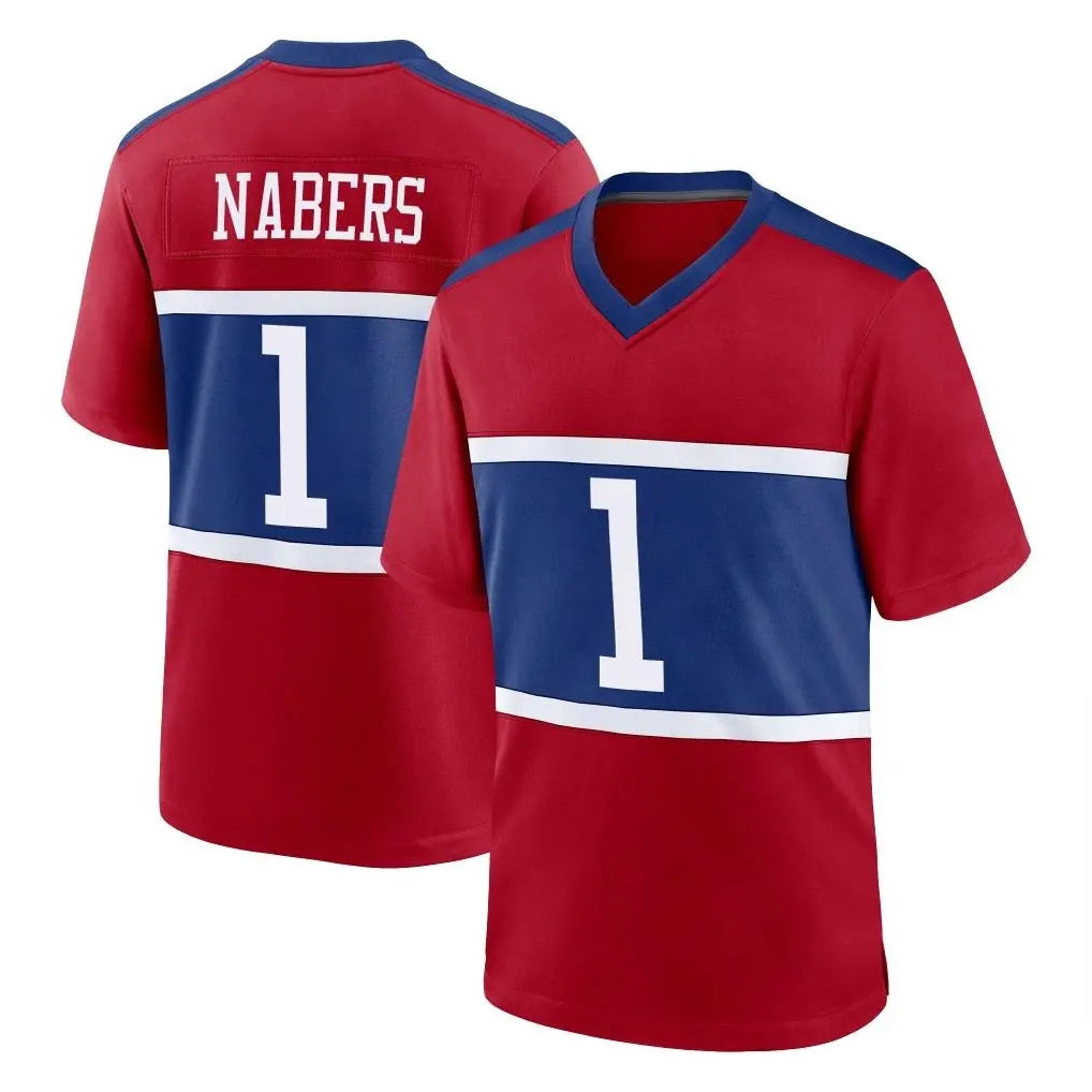 NY.Giants #1 Malik Nabers Player Red Century Home Game Qdoa Stitched Jerseys