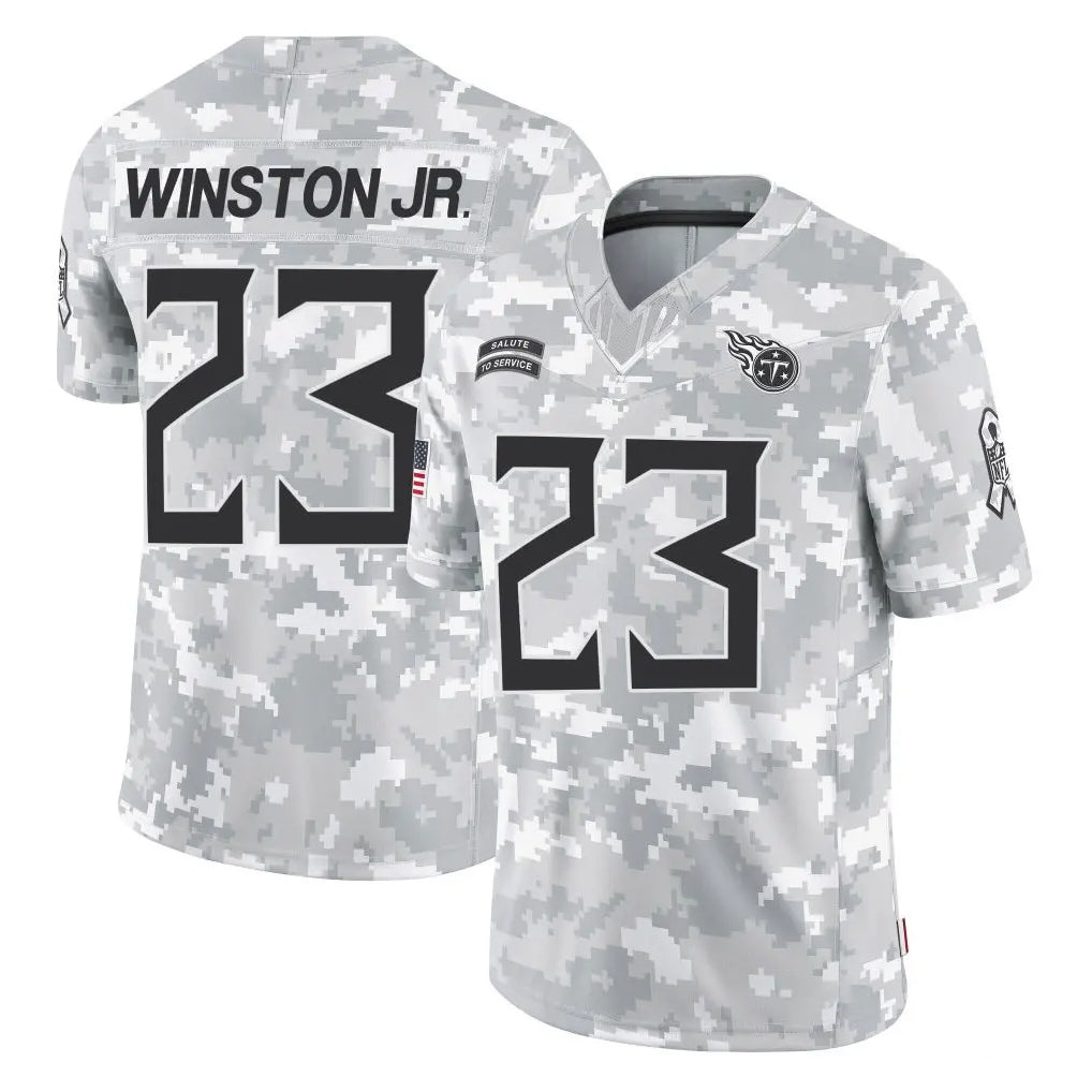 T.Titans #23 Kevin Winston Jr. Player Arctic Camo Limited Salute to Service Home Game Qdoa Stitched Jerseys