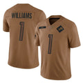 D.Lions #1 Jameson Williams Player Brown Salute To Service Limited Qdoa Stitched Jerseys