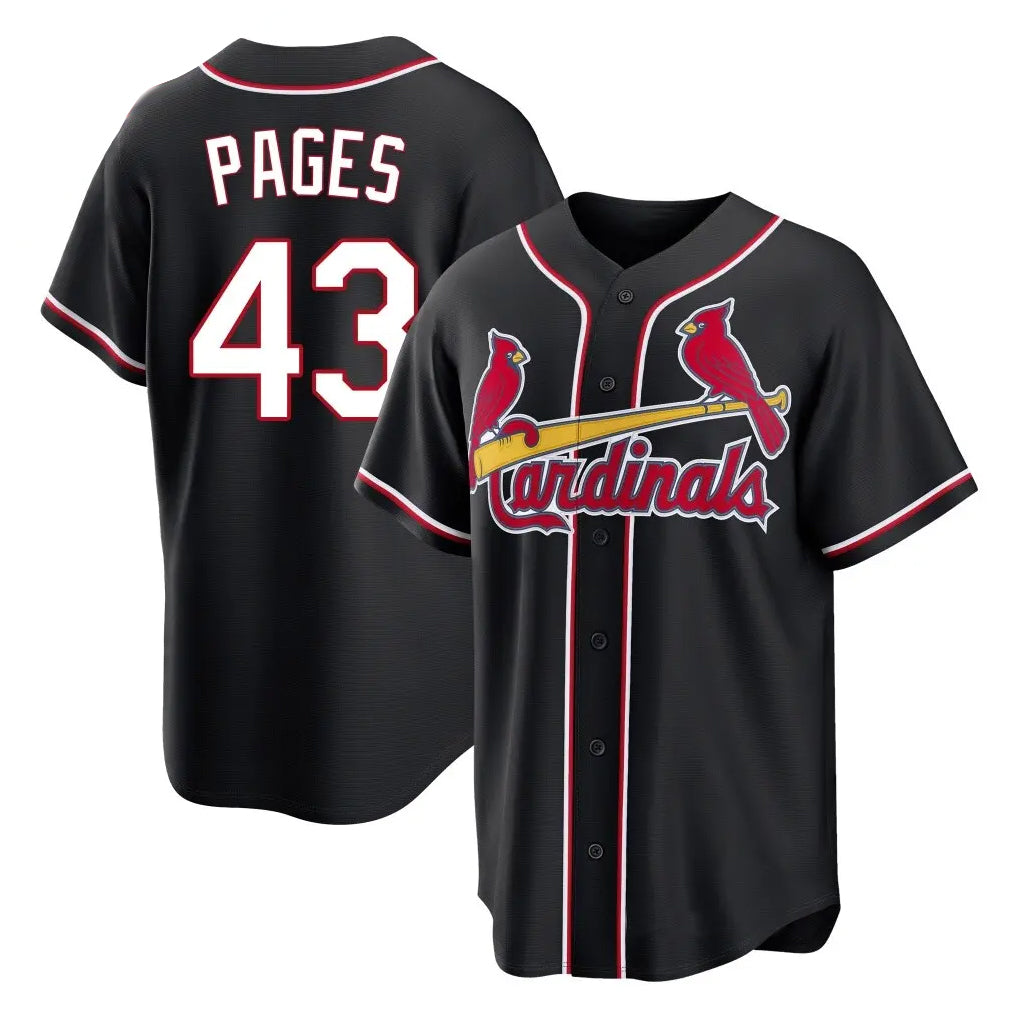 St. Louis Cardinals #43 Pedro Pages Player Black Carbon Fashio Game Qdoa Stitched Jerseys