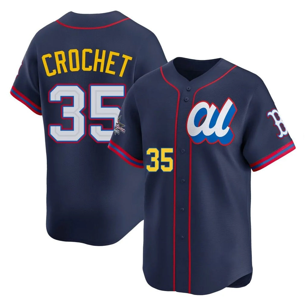 B.Red Sox #35 Garrett Crochet Player Navy American League All-Star Edition Game Qdoa Stitched Jerseys