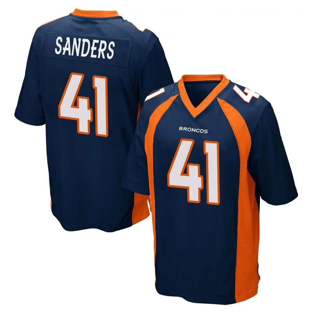 D.Broncos #41 Drew Sanders Player Navy Game Qdoa Stitched Jerseys