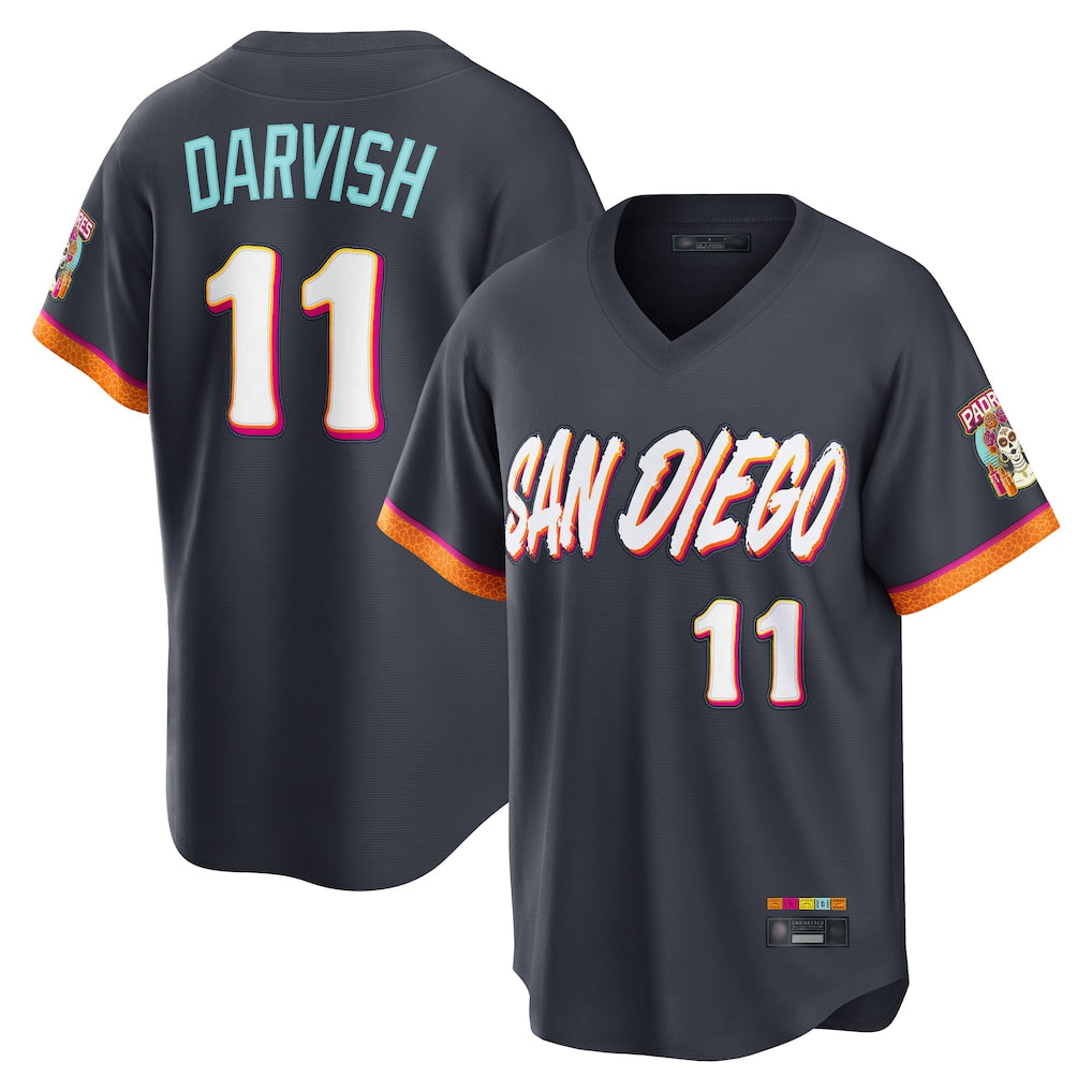 S.Diego Padres #11 Yu Darvish Player Obsidian 2026 City Connect Home Game T-shirt Qdoa Stitched Jerseys