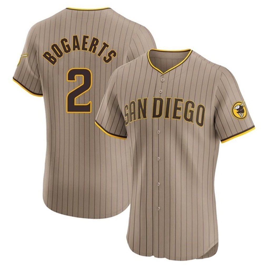 S.Diego Padres #2 Xander Bogaerts Player Khaki Home Limited Elite Qdoa Stitched Jerseys