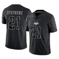 NY.Jets #21 Brandon Stephens Player Stealth Black Limited Reflective Home Game Qdoa Stitched Jerseys