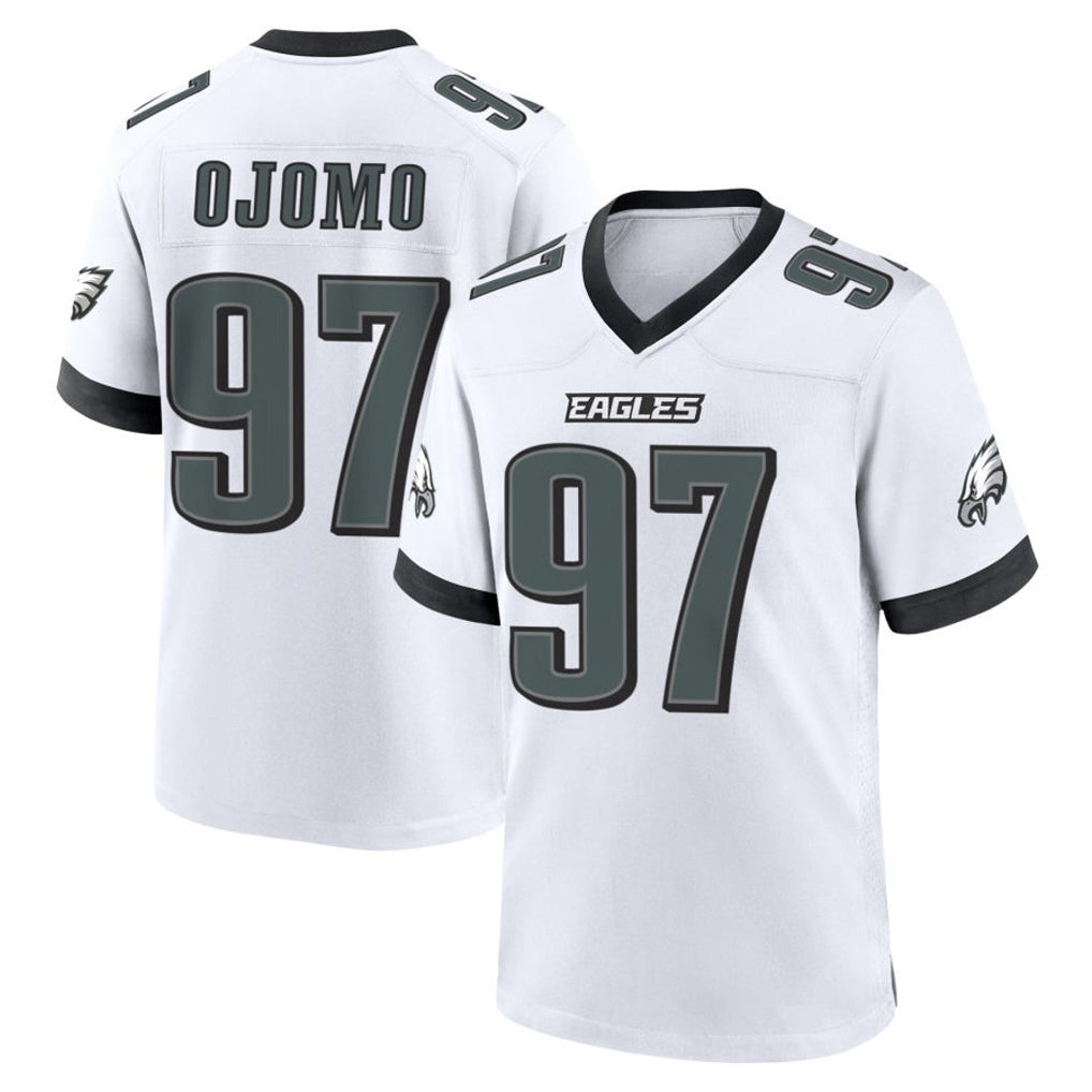P.Eagles #97 Moro Ojomo Player White Game Home Qdoa Stitched Jerseys