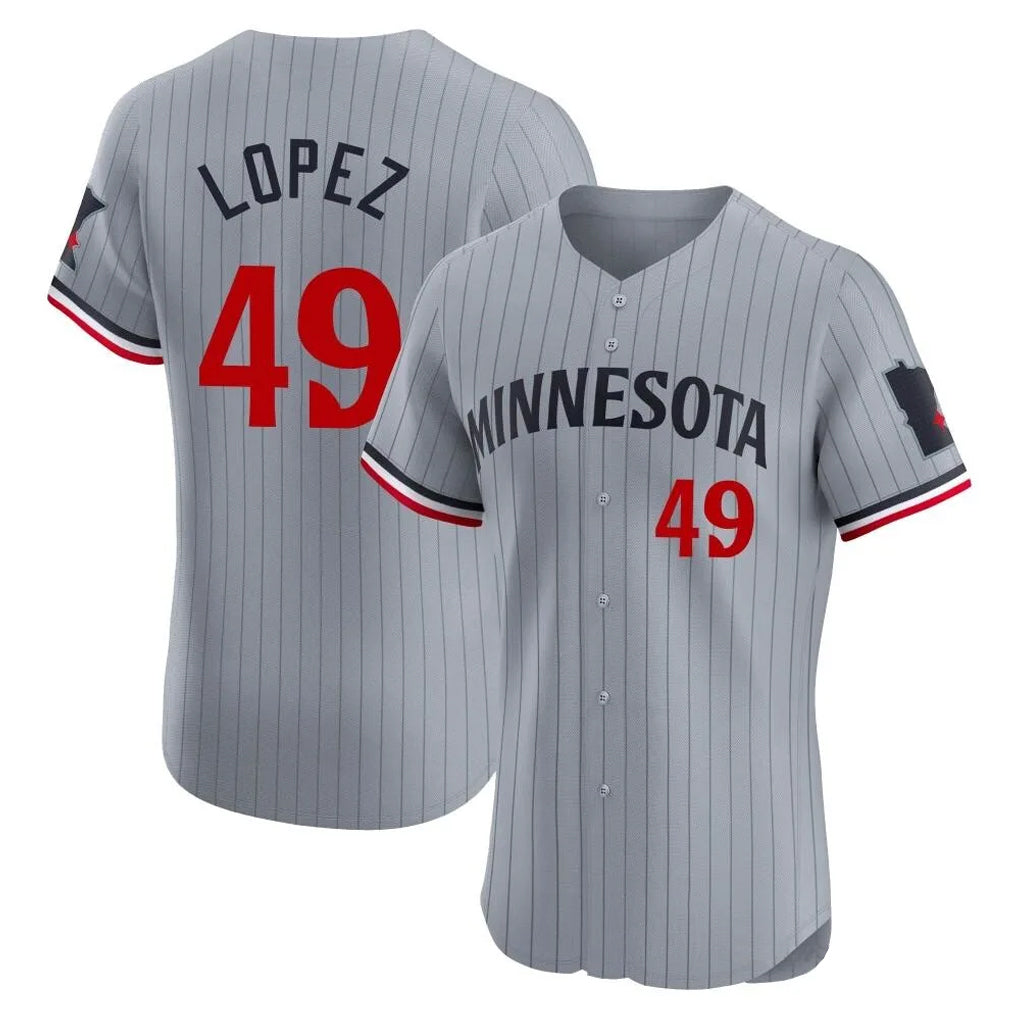 M.Twins #49 Pablo Lopez Player Gray Home Limited Elite Qdoa Stitched Jerseys