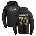 B.Ravens #70 Roger Rosengarten Player Black Pullover Hoodie Qdoa Stitched Jerseys