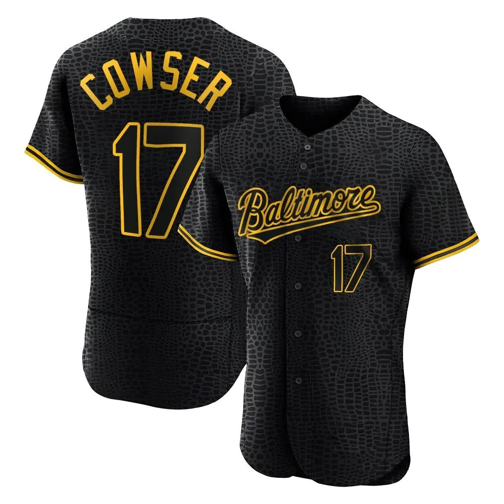 B.Orioles #17 Colton Cowser Player Black Snake Skin City Limited Elite Home Qdoa Stitched Jerseys