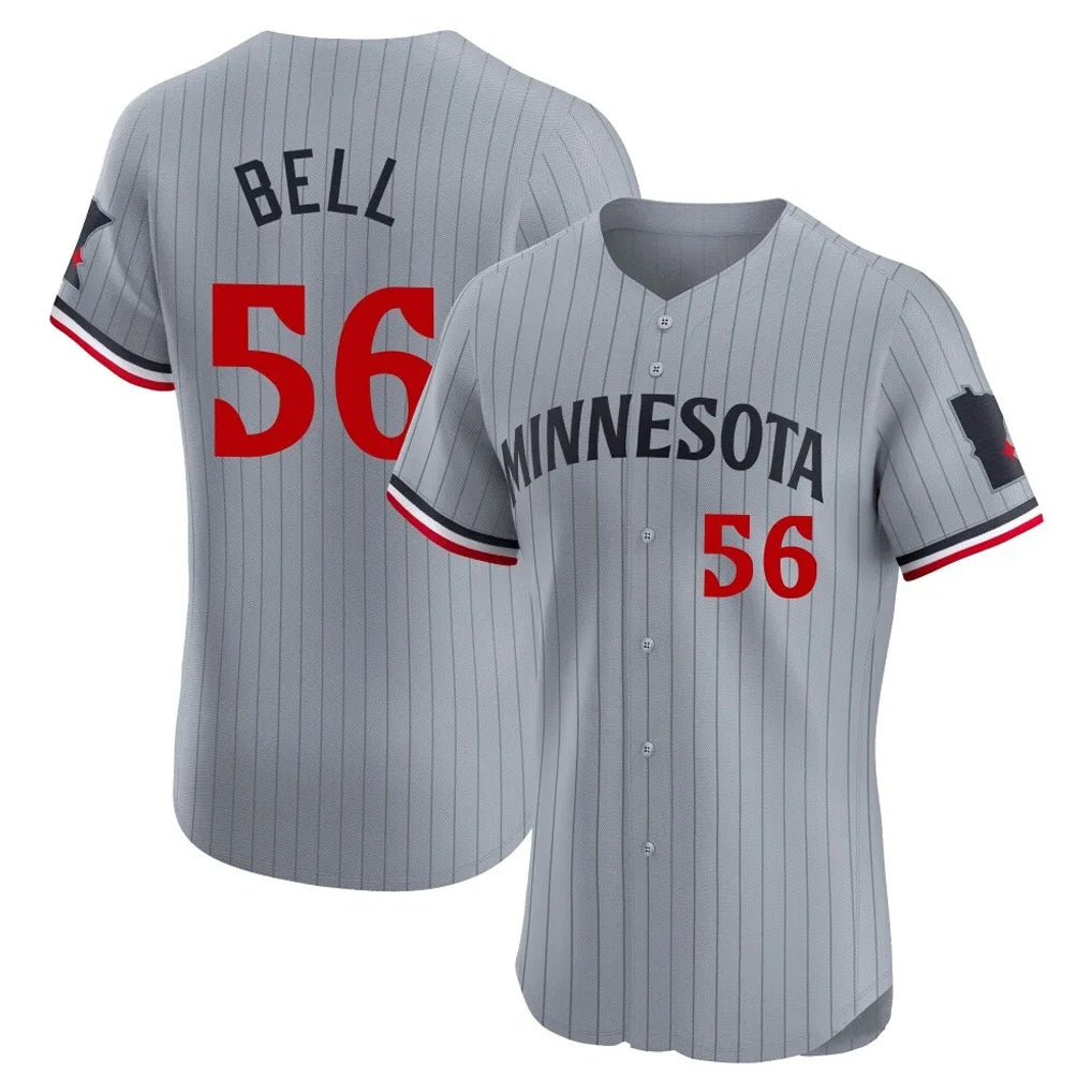 M.Twins #56 Josh Bell Player Gray Home Limited Elite Qdoa Stitched Jerseys