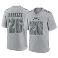 P.Eagles #26 Saquon Barkley Player Gray Atmosphere Fashion Home Game Qdoa Stitched Jerseys