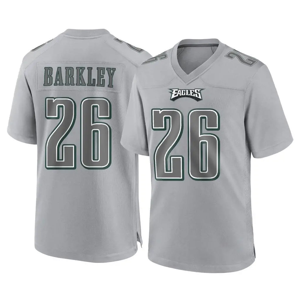 P.Eagles #26 Saquon Barkley Player Gray Atmosphere Fashion Home Game Qdoa Stitched Jerseys