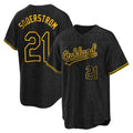 Athletics #21 Tyler Soderstrom Player Black Snake Skin City Home Game Qdoa Stitched Jerseys