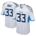 T.Titans #33 Cedric Gray Player White Home Game Qdoa Stitched Jerseys