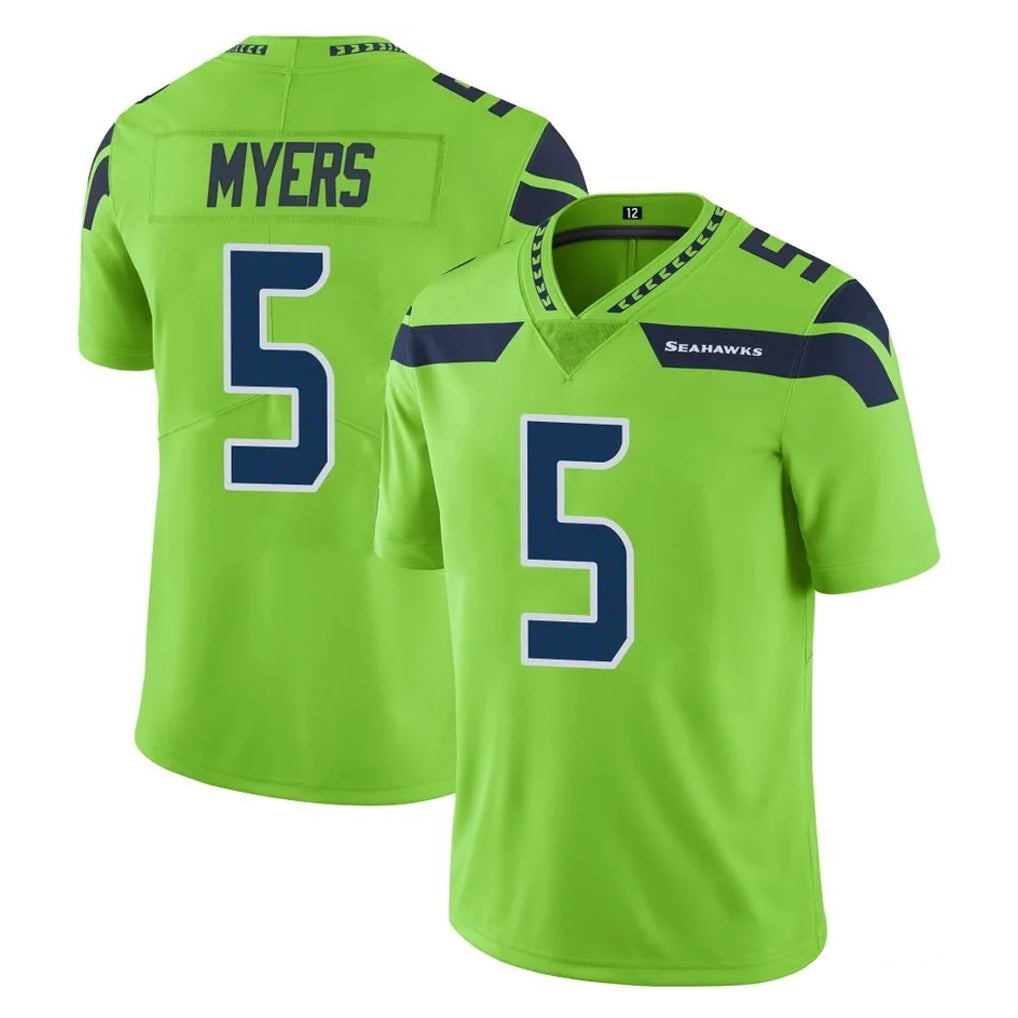 S.Seahawks #5 Jason Myers Player Green Limited Color Rush Home Game Qdoa Stitched Jerseys