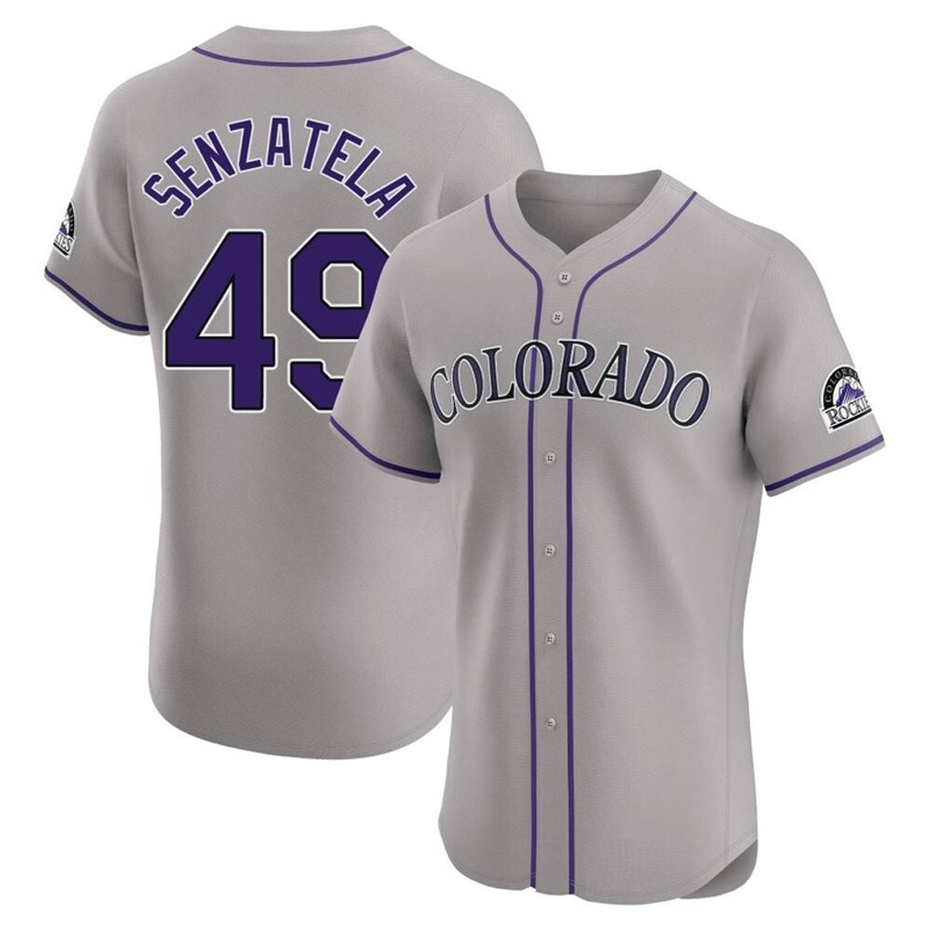 C.Rockies #49 Antonio Senzatela Player Gray Limited Elite Home Qdoa Stitched Jerseys