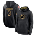 M.Dolphins #3 Chris Johnson Player Black Salute to Service Hoodies Limited Game Qdoa Stitched Jerseys