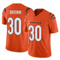 C.Bengals #30 Chase Brown Player Orange Vapor F.U.S.E. Limited Home Game Qdoa Stitched Jerseys