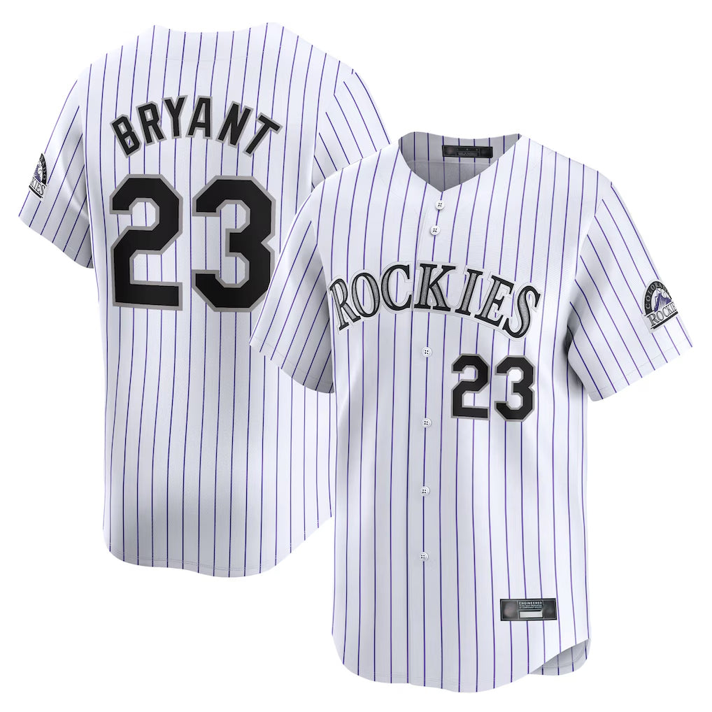 C.Rockies #23 Kris Bryant Player White Limited Home Qdoa Stitched Jerseys