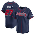 A.Braves #27 Austin Riley Player Navy 2025 Speedway Classic Home Game Qdoa Stitched Jerseys