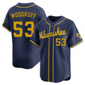 M.Brewers #53 Brandon Woodruff Player Navy Home Limited Qdoa Stitched Jerseys
