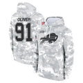 B.Bills #91 Ed Oliver Player Arctic Camo Salute to Service Hoodies Qdoa Stitched Jerseys