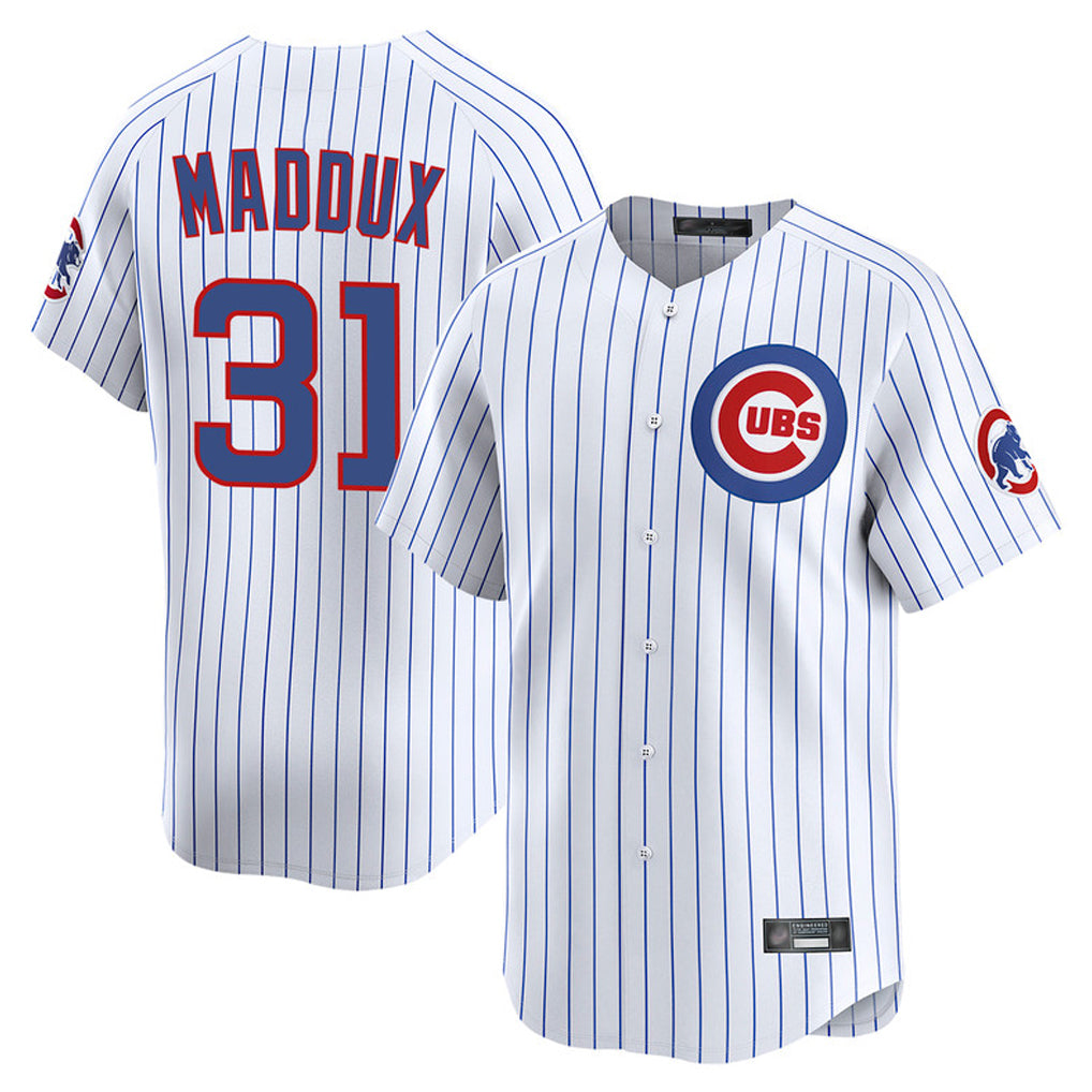 C.Cubs #31 Greg Maddux Player White Limited Home Game Qdoa Stitched Jerseys
