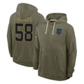 C.Panthers #58 Bobby Okereke Player Olive Salute to Service Hoodies Game Qdoa Stitched Jerseys