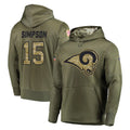 LA.Rams #15 Ty Simpson Player Olive Salute to Service Pullover Hoodies Home Game Qdoa Stitched Jerseys