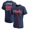 A.Braves #99 Spencer Strider Player Navy Limited Elite Home Game Qdoa Stitched Jerseys