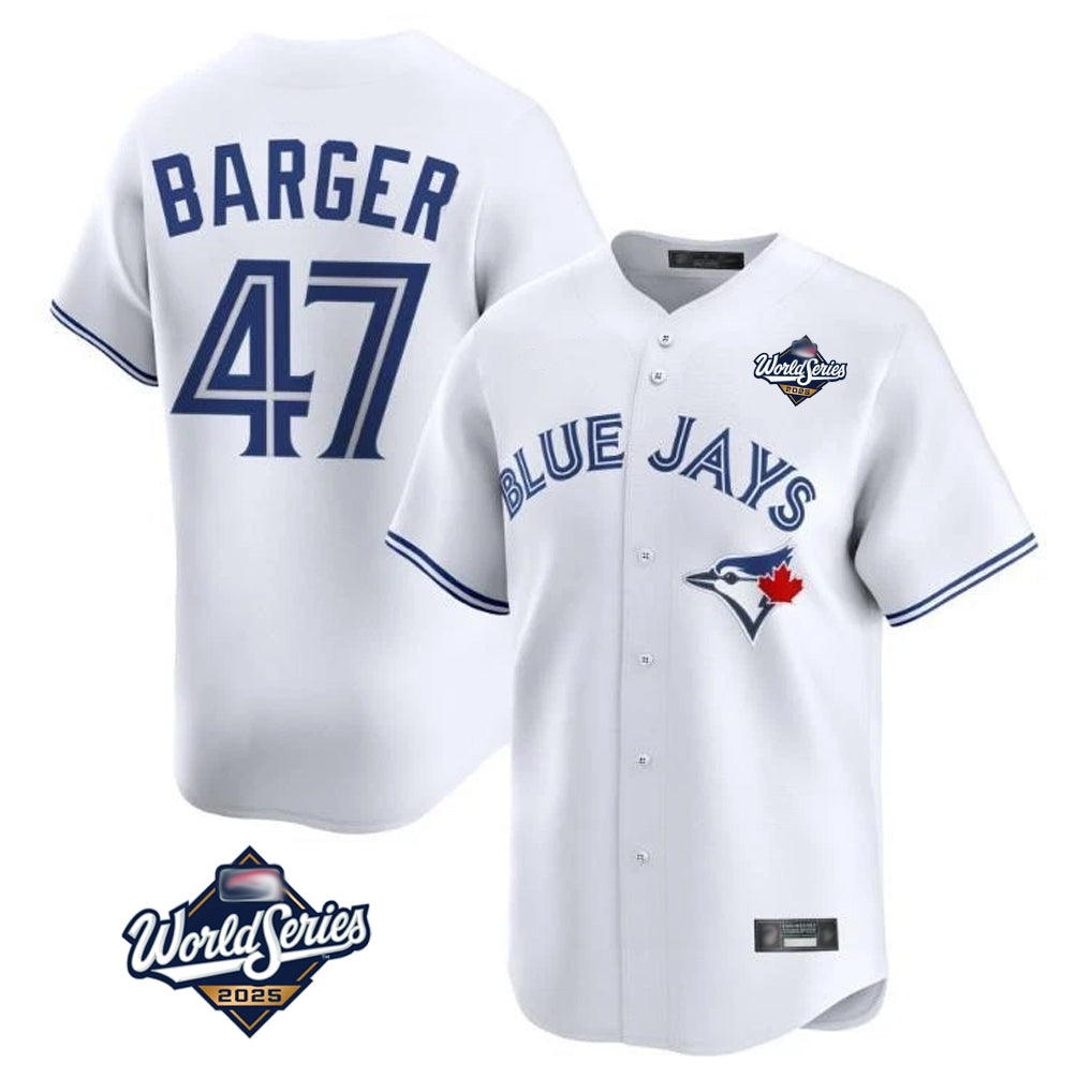 T.Blue Jays #47 Addison Barger Player White 2025 World Series Limited Qdoa Stitched Jerseys