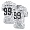 C.Browns #99 Julian Okwara Player Arctic Camo Salute to Service Limited Home Game Qdoa Stitched Jerseys