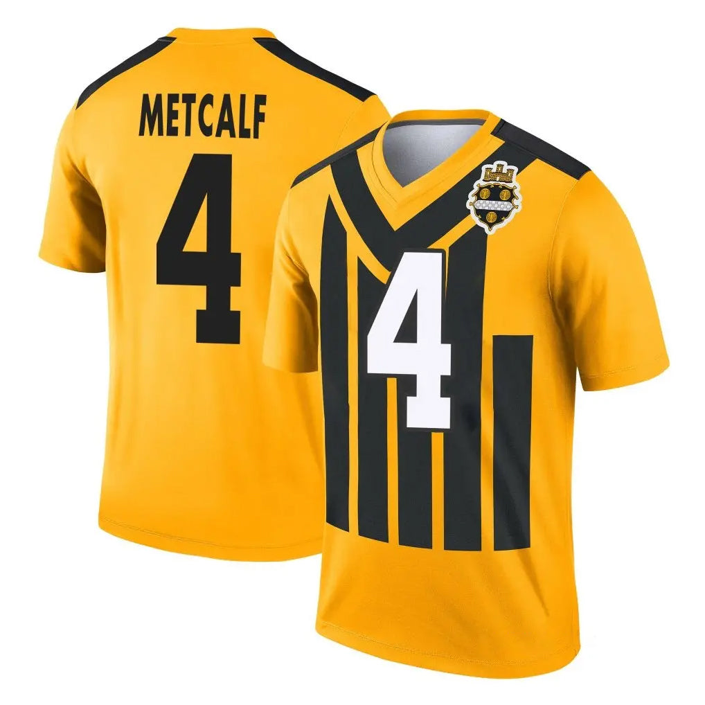 P.Steelers #4 DK Metcalf Player Gold Legend Limited 1933 Throwback Performance Home Game Qdoa Stitched Jerseys