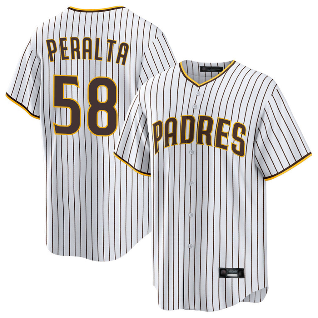 S.Diego Padres #58 Wandy Peralta Player White Home Game Qdoa Stitched Jerseys