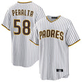 S.Diego Padres #58 Wandy Peralta Player White Home Game Qdoa Stitched Jerseys
