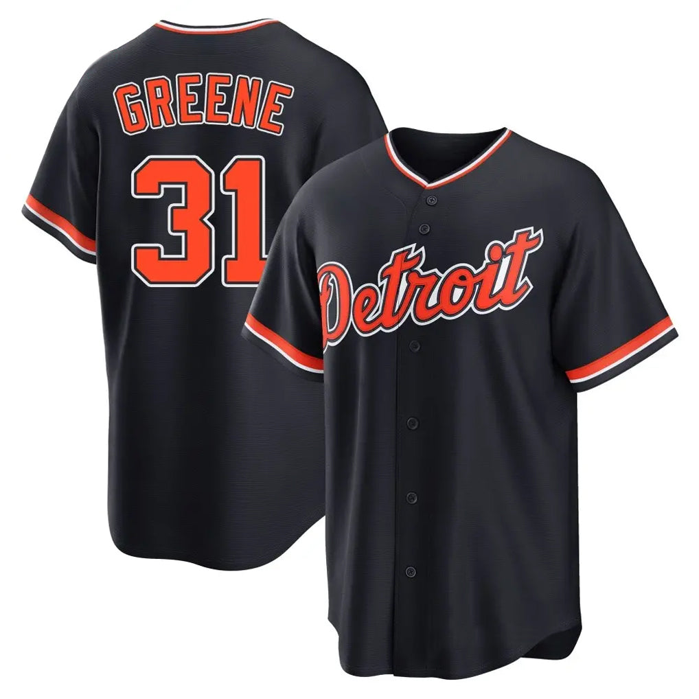 D.Tigers #31 Riley Greene Player Navy Home Game Qdoa Stitched Jerseys