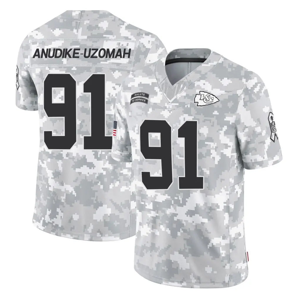 KC.Chiefs #91 Felix Anudike-Uzomah Player Arctic Camo Salute To Service Limited Game Stitched Jerseys