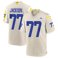 LA.Rams #77 Alaric Jackson Player Bone Home Game Qdoa Stitched Jerseys